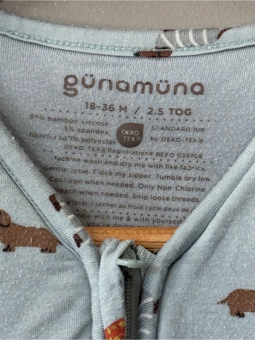 Gunamuna | footie sleep sack - woof / 2.5 tog - Picture 5 of 6